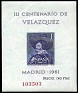 Spain 1961 Velazquez 1 PTA Violeta y Azul Edifil 1345